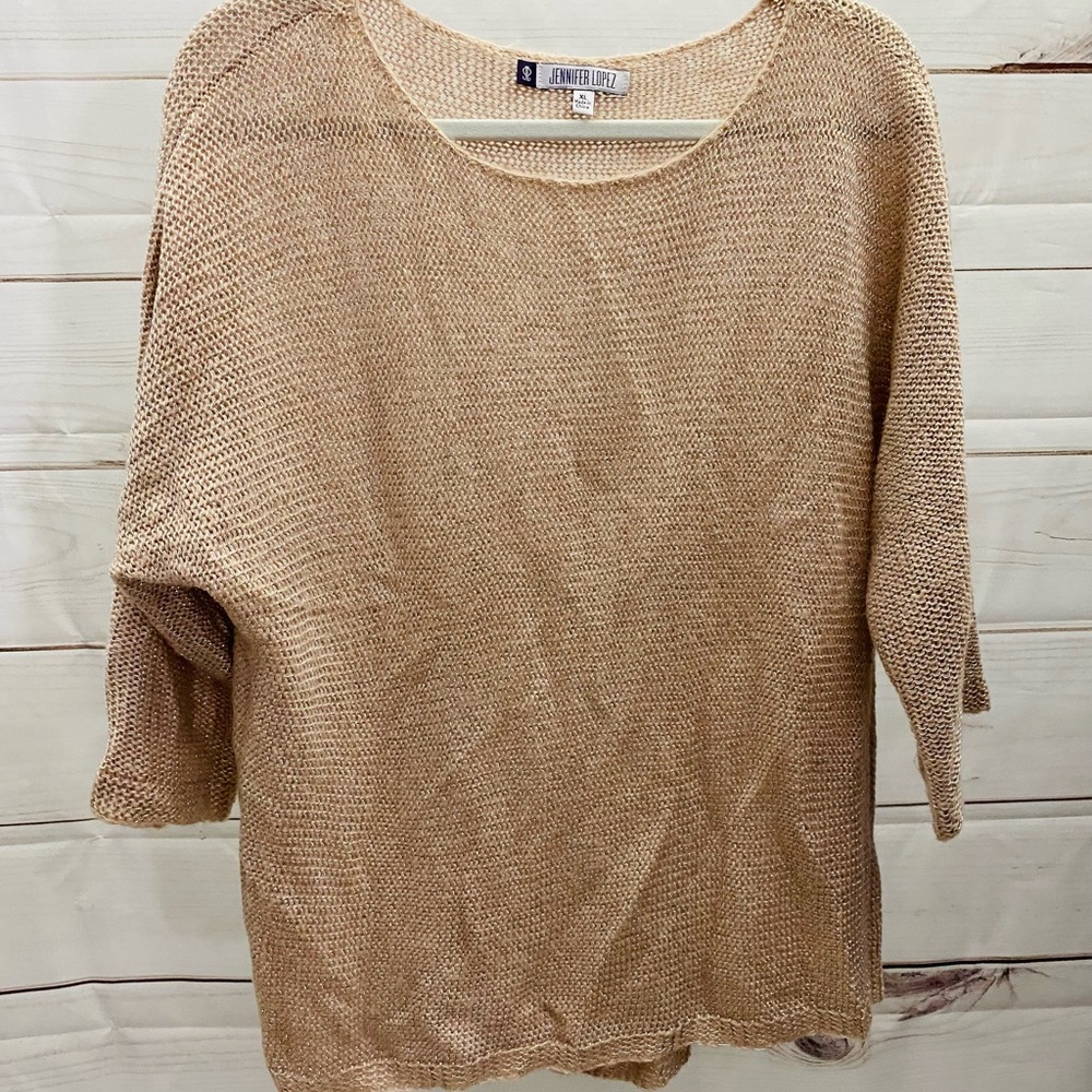 Jennifer Lopez acrylic 3/4 sleeve sweater